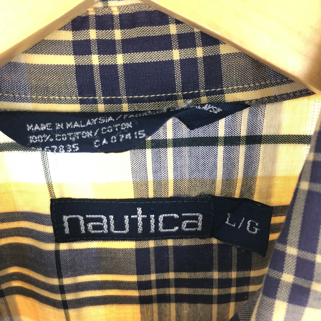 NAUTICA(ノーティカ)の古着 90年代 ノーティカ NAUTICA 半袖 ボタンダウン チェックシャツ メンズL /eaa445817 メンズのトップス(シャツ)の商品写真