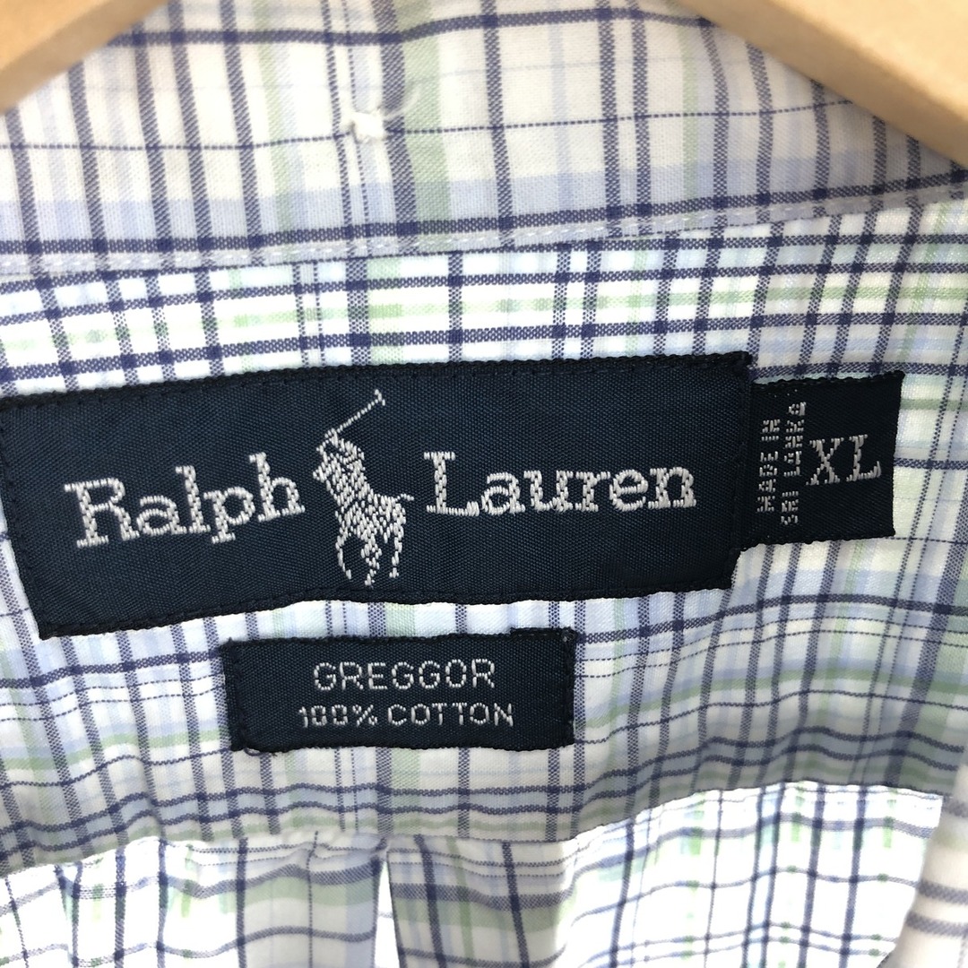 Ralph Lauren(ラルフローレン)の古着 ラルフローレン Ralph Lauren GREGGOR 半袖 ボタンダウン チェックシャツ メンズXL /eaa441434 メンズのトップス(シャツ)の商品写真