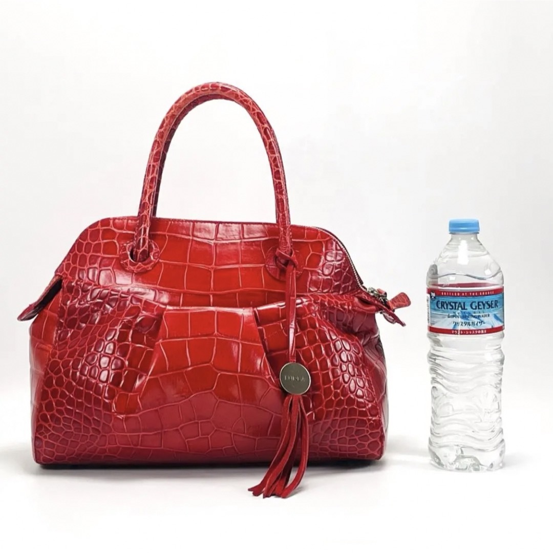 FURLA - 【極美品】FURLA クロコ型押し トートバッグ FURLA - 【極美品】FURLA クロコ型押し トートバッグ