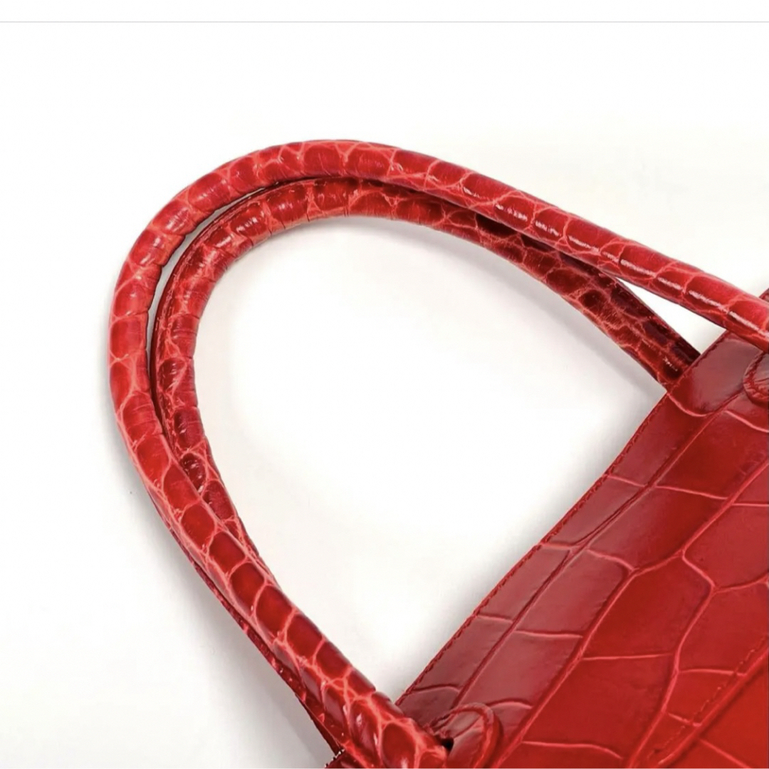 FURLA - 【極美品】FURLA クロコ型押し トートバッグ FURLA - 【極美品】FURLA クロコ型押し トートバッグ