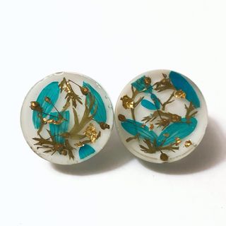 Blue お花レジンピアス⚫︎コトモノマルシェ(ピアス)