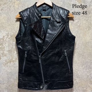 Pledge - Pledge プレッジ レザーベスト ライダースベストの通販 Pledge - Pledge プレッジ レザーベスト ライダースベストの通販