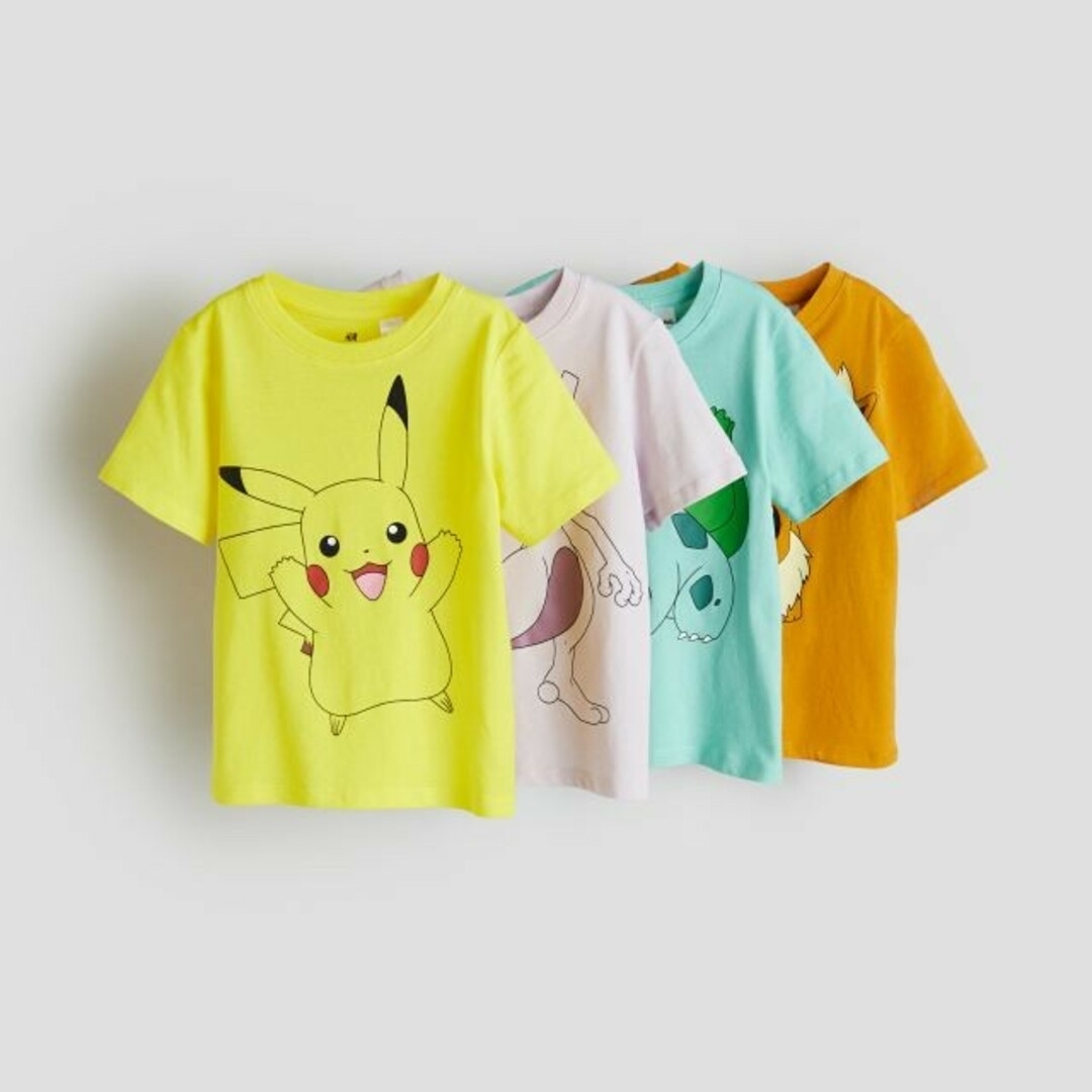 H&M(エイチアンドエム)のH&M110/115㎝ 　ポケモン プリントTシャツ 4枚セット キッズ/ベビー/マタニティのキッズ服男の子用(90cm~)(Tシャツ/カットソー)の商品写真