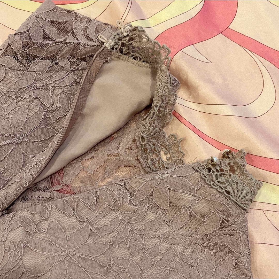 rienda(リエンダ)のRiina フラワーレースフレアロングスリーブミディアムワンピース レディースのスカート(ひざ丈スカート)の商品写真