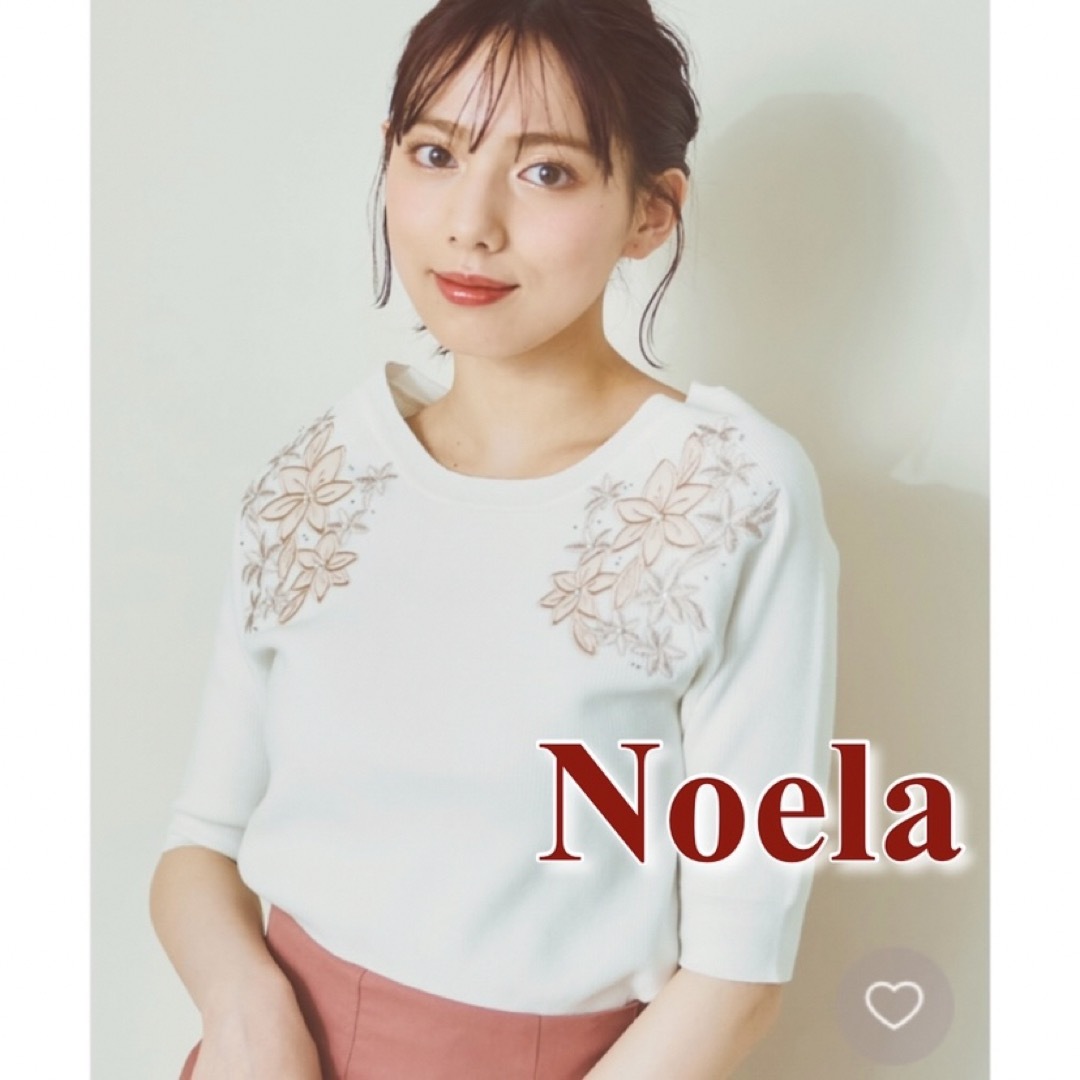 Noela(ノエラ)の【美品＊定価以下】Noela ラグラン刺繍ニット 花柄 ノエラ レディースのトップス(ニット/セーター)の商品写真