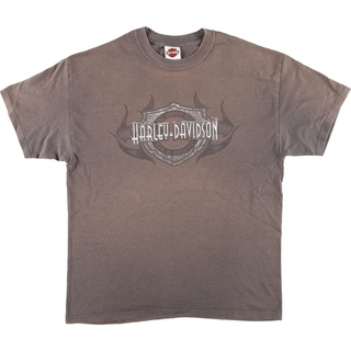 ハーレーダビッドソン(Harley Davidson)の古着 00年代 ハーレーダビッドソン Harley-Davidson HANES モーターサイクル バイクTシャツ USA製 メンズXL /eaa445956(Tシャツ/カットソー(半袖/袖なし))
