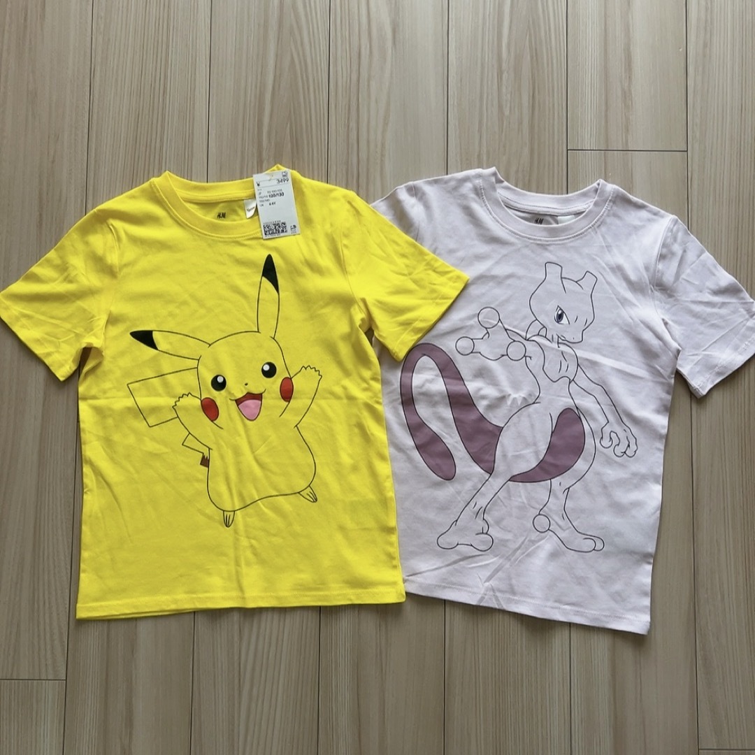 H&M(エイチアンドエム)のH&M 120/130㎝ 　ポケモン プリントTシャツ 4枚セット キッズ/ベビー/マタニティのキッズ服男の子用(90cm~)(Tシャツ/カットソー)の商品写真