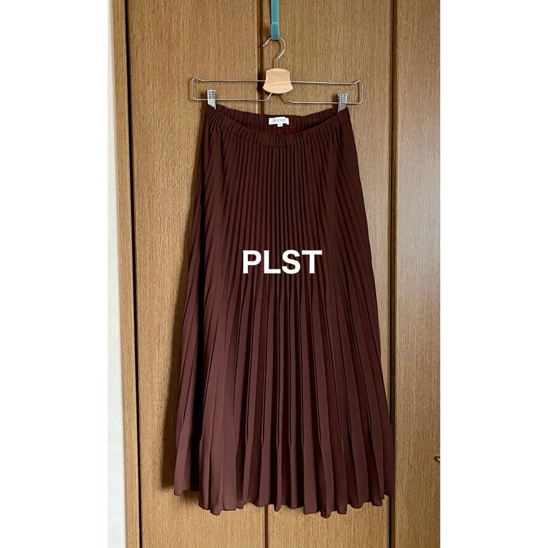 PLST(プラステ)のPLST ロングスカート プリーツスカート 春 夏 秋  ブラウン プラステ  レディースのスカート(ロングスカート)の商品写真