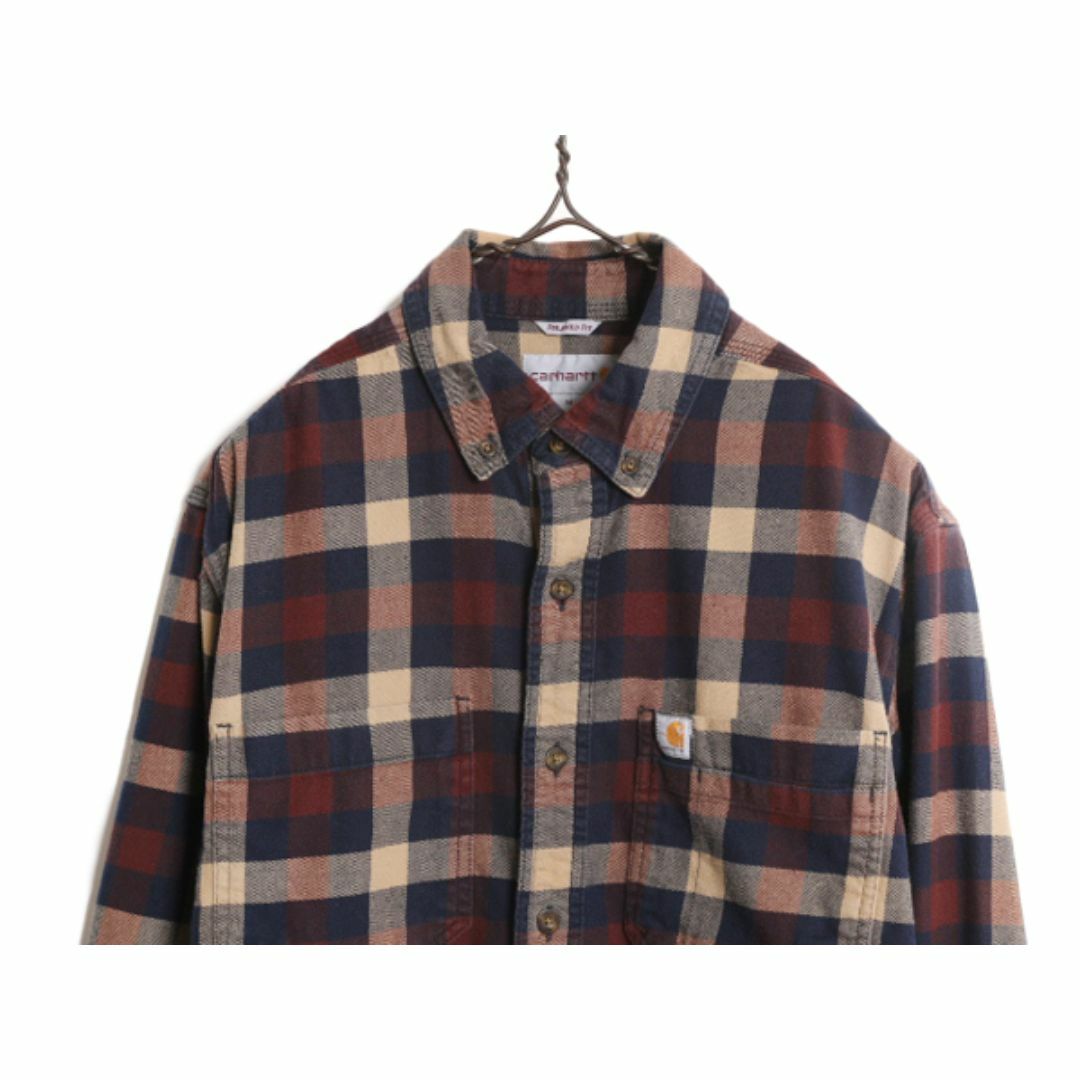 US企画 カーハート チェック 長袖 フランネル ボタンダウン シャツ メンズ М / Carhartt ネルシャツ 長袖シャツ ストレッチ マルチカラー メンズのトップス(シャツ)の商品写真