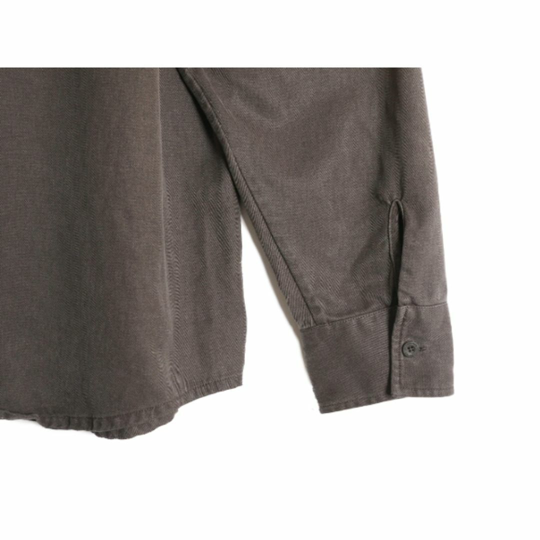 patagonia(パタゴニア)の08年製 パタゴニア ヘンプ カバレロ シャツ メンズ L 古着 PATAGONIA 長袖シャツ アウトドア 無地 ヘビーウェイト ポケット付き 厚手 濃灰 メンズのトップス(シャツ)の商品写真