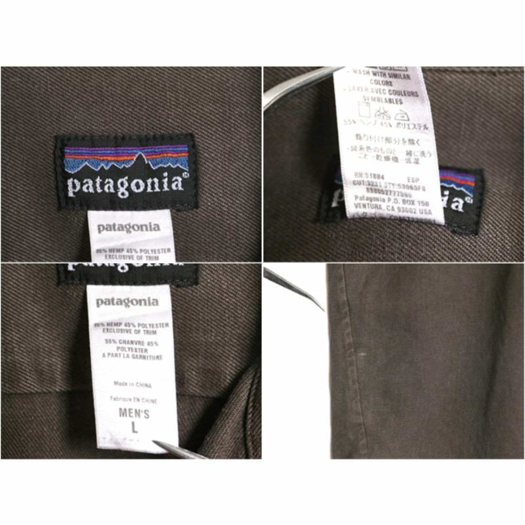 patagonia(パタゴニア)の08年製 パタゴニア ヘンプ カバレロ シャツ メンズ L 古着 PATAGONIA 長袖シャツ アウトドア 無地 ヘビーウェイト ポケット付き 厚手 濃灰 メンズのトップス(シャツ)の商品写真