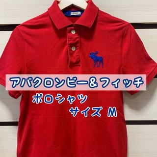 アバクロンビーアンドフィッチ(Abercrombie&Fitch)のアバクロンビー＆フィッチ　半袖ポロシャツ　Mサイズ　刺繍ロゴ(ポロシャツ)