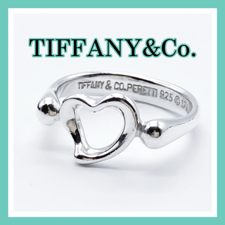 ティファニー(Tiffany & Co.)のティファニー　オープンハート　リング　シルバー　約8号　A243(リング(指輪))