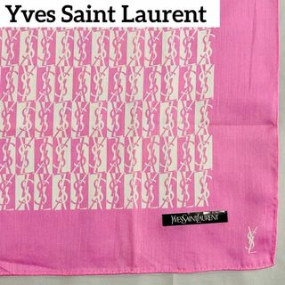 イヴサンローラン(Yves Saint Laurent)の未使用品 ★Yves Saint Laurent★ ハンカチ 大判 ロゴ ピンク(ハンカチ)