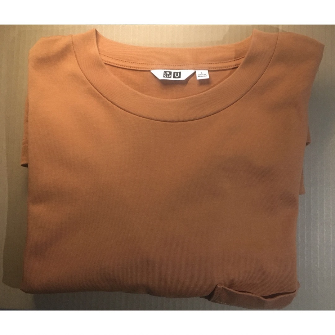 UNIQLO(ユニクロ)のオーバーサイズクルーネックT 半袖 Tシャツ Lサイズ　オレンジ　UNIQLOU メンズのトップス(Tシャツ/カットソー(半袖/袖なし))の商品写真