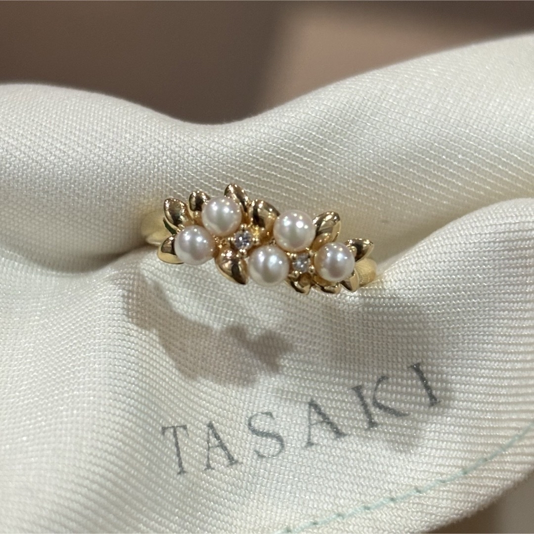 TASAKI(タサキ)の田崎真珠　タサキ TASAKI K18YG ダイヤモンド ベビーパール　リング レディースのアクセサリー(リング(指輪))の商品写真