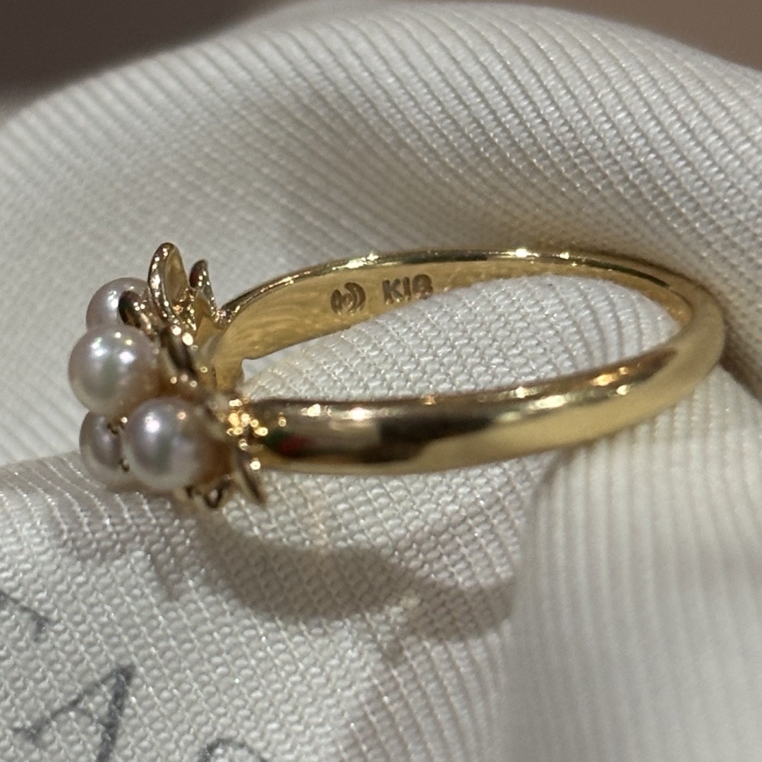 TASAKI(タサキ)の田崎真珠　タサキ TASAKI K18YG ダイヤモンド ベビーパール　リング レディースのアクセサリー(リング(指輪))の商品写真