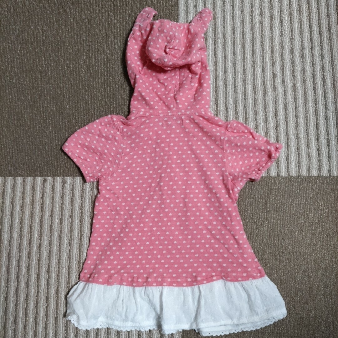 coeur a coeur(クーラクール)のクーラクール　うさみみフード　カットソー　95cm　キムラタン キッズ/ベビー/マタニティのキッズ服女の子用(90cm~)(Tシャツ/カットソー)の商品写真