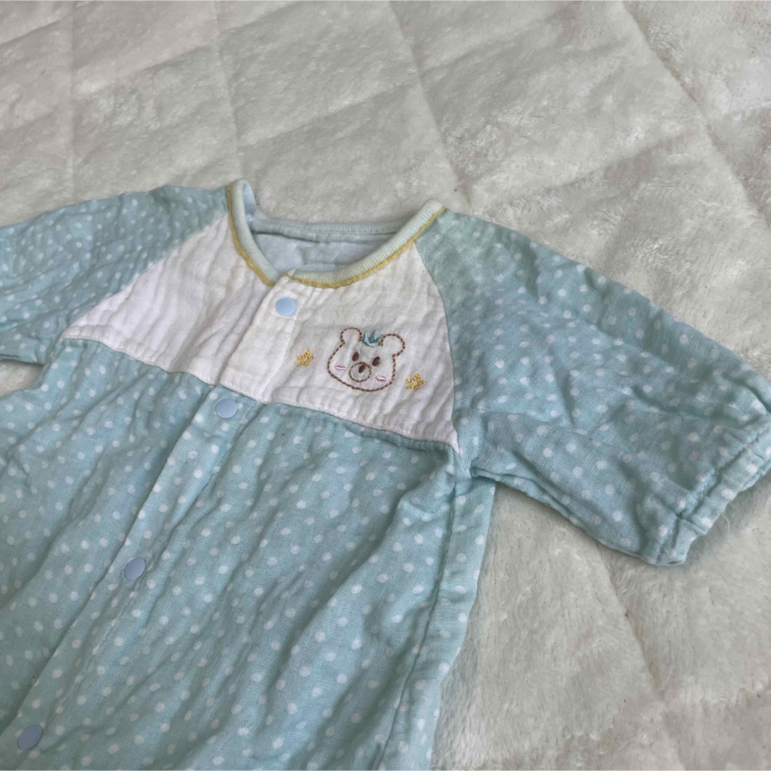 ガーゼ2wayロンパース 50-60 ベビー　新生児　ベビードレス キッズ/ベビー/マタニティのベビー服(~85cm)(ロンパース)の商品写真