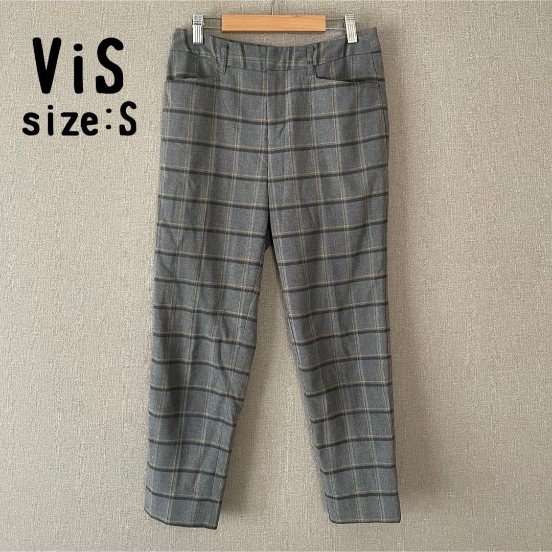 ViS(ヴィス)のチェック　パンツ　Sサイズ レディースのパンツ(カジュアルパンツ)の商品写真