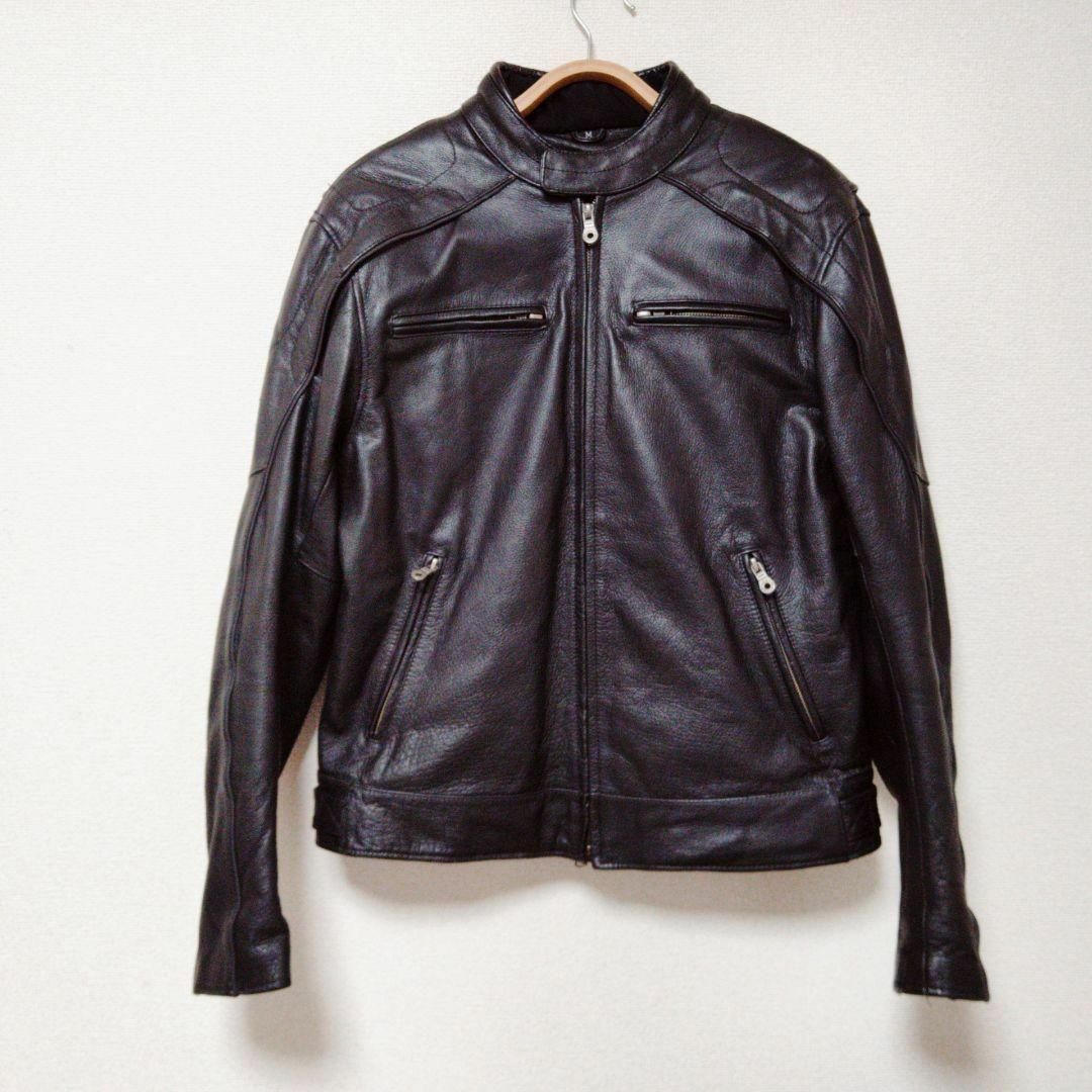 Harley Davidson(ハーレーダビッドソン)の美品　ハーレーダビッドソン　ライダースジャケット　レザー　スカル　M 黒 メンズのジャケット/アウター(レザージャケット)の商品写真