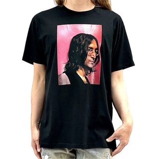 新品 ジョンレノン BEATLES バンド イマジン ピンク フレーム Tシャツ(Tシャツ/カットソー(半袖/袖なし))