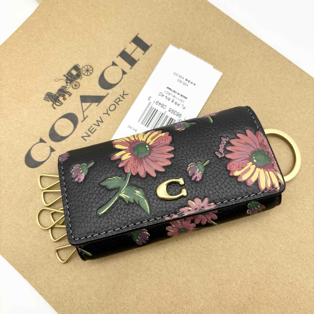 COACH(コーチ)の【COACH☆新品】 6 リング キー ケース・フローラル プリント！レザー！ レディースのファッション小物(キーケース)の商品写真