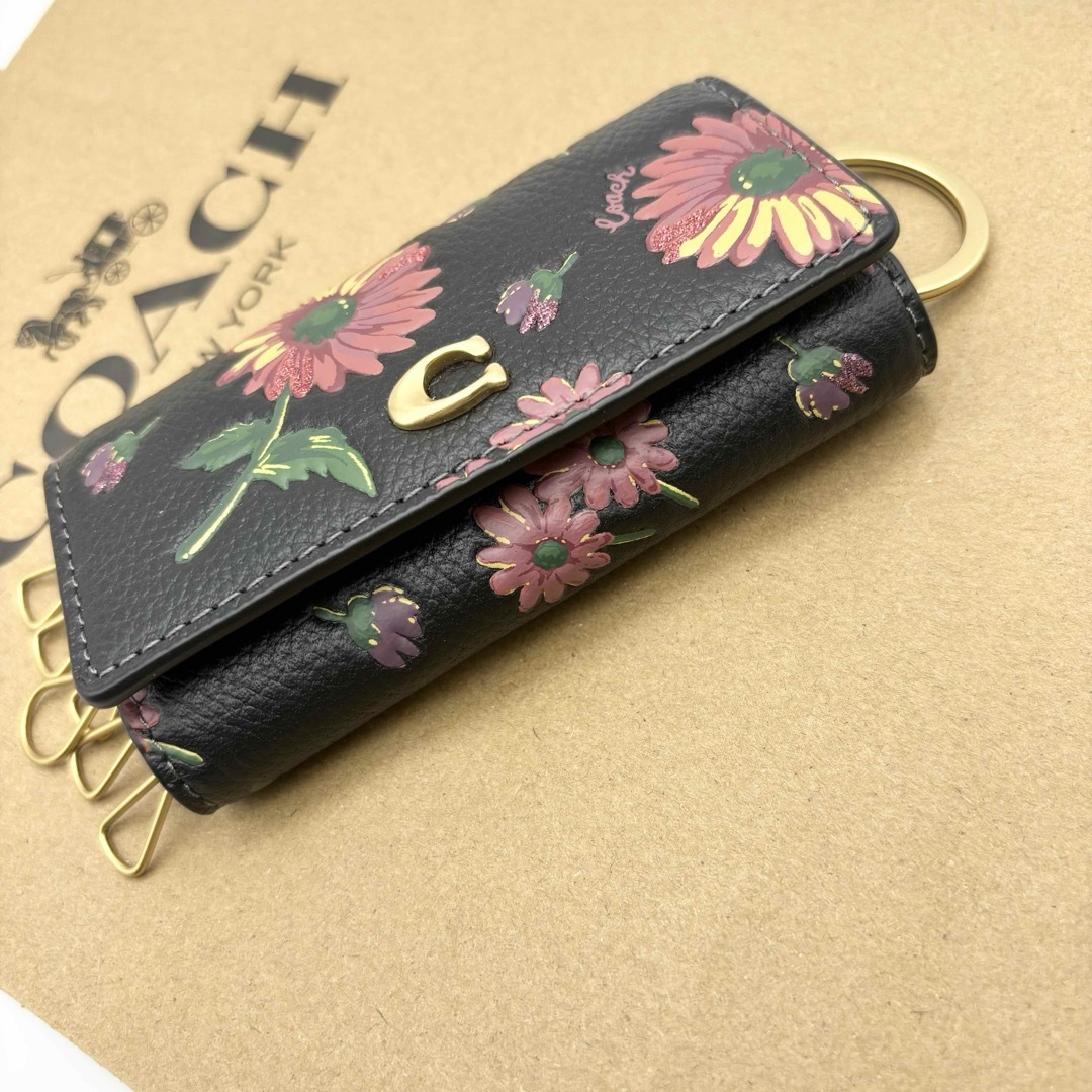 COACH(コーチ)の【COACH☆新品】 6 リング キー ケース・フローラル プリント！レザー！ レディースのファッション小物(キーケース)の商品写真