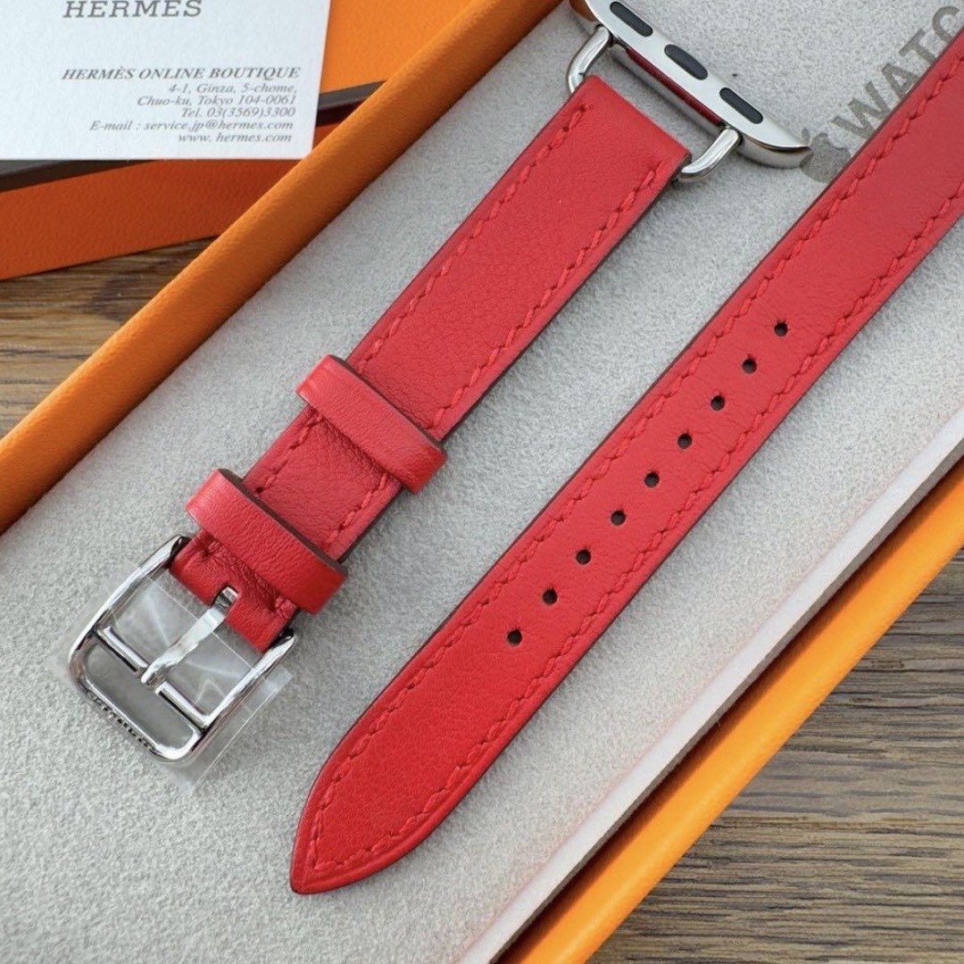 時計1474 Apple Watch エルメス　ルージュ　HERMES 二重