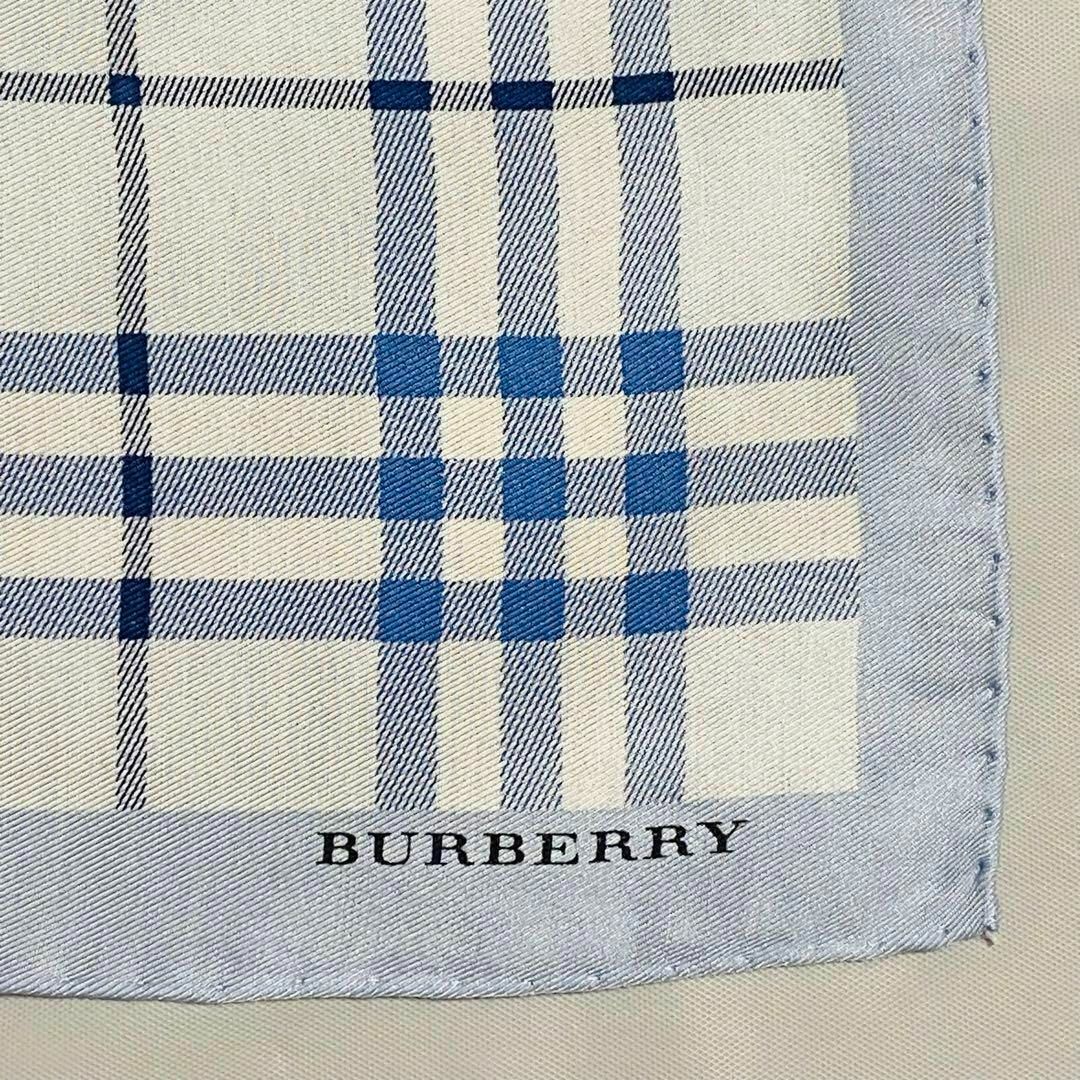 BURBERRY(バーバリー)の★BURBERRY★ ハンカチ 大判 メンズ チェック サックスブルー メンズのファッション小物(ハンカチ/ポケットチーフ)の商品写真