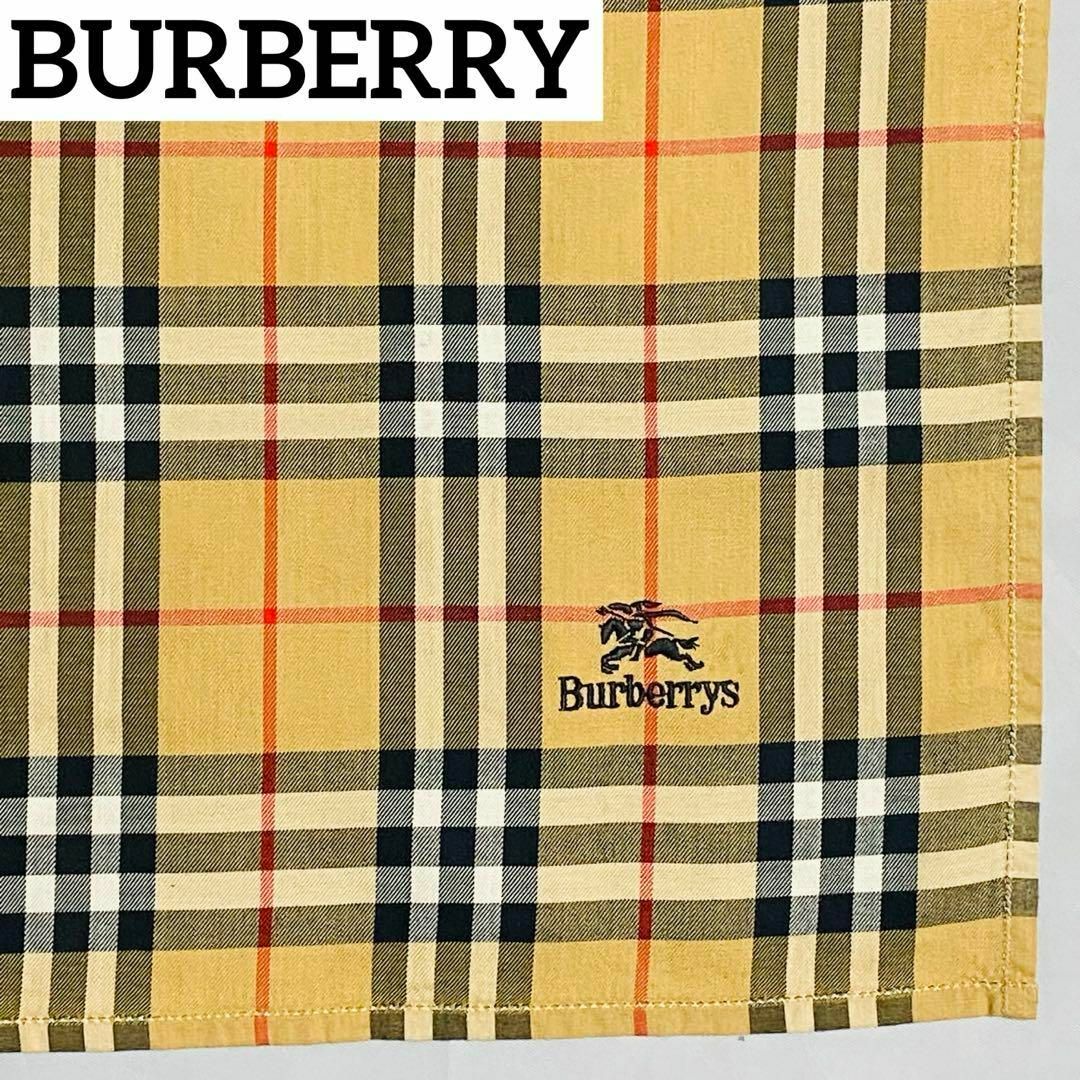 BURBERRY(バーバリー)の未使用品 ★BURBERRY★ ハンカチ メンズ チェック ロゴ ベージュ メンズのファッション小物(ハンカチ/ポケットチーフ)の商品写真