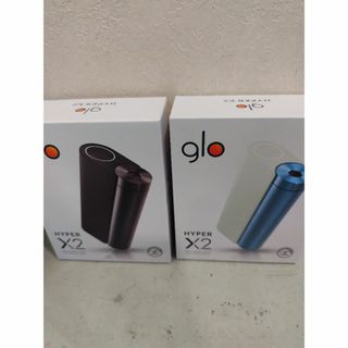 グロー(glo)のglo hyper X2 ミントブルーとメタルブラック　本体２個セット(タバコグッズ)