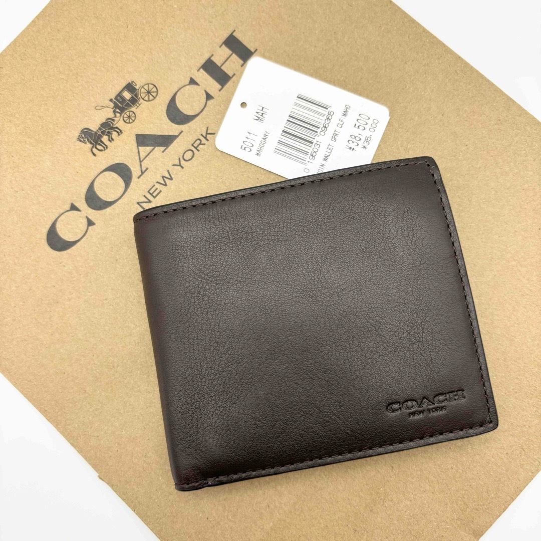 COACH(コーチ)の【COACH☆新品】コイン ウォレット！スポーツ カーフ レザー！マホガニー！ メンズのファッション小物(折り財布)の商品写真