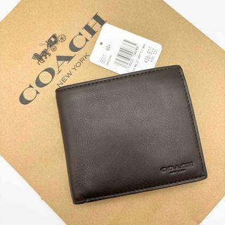 コーチ(COACH)の【COACH☆新品】コイン ウォレット！スポーツ カーフ レザー！マホガニー！(折り財布)