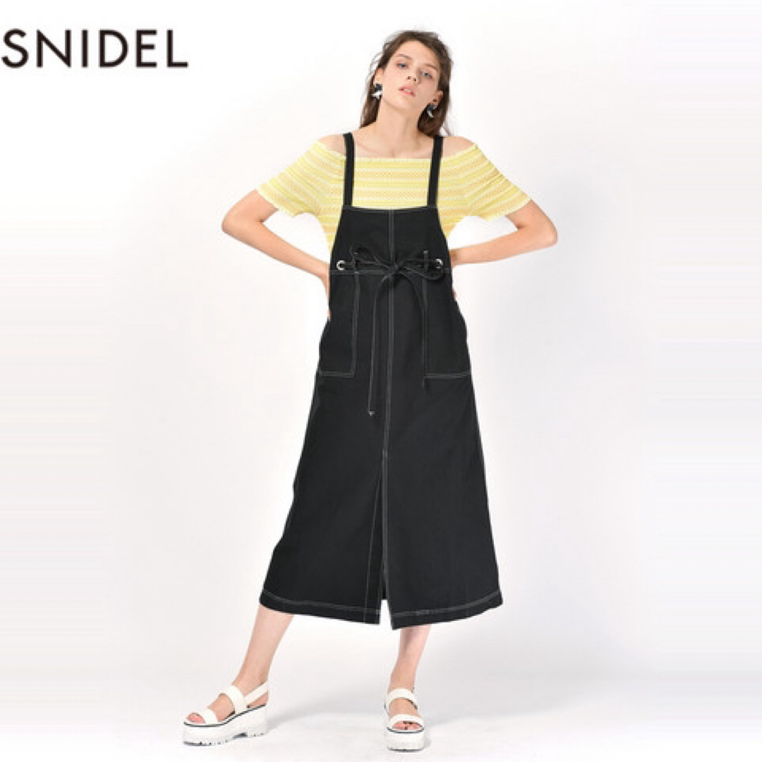 SNIDEL(スナイデル)のSNIDEL スナイデル ウエストリボンチノジャンスカ ベージュ ほぼ新品 レディースのワンピース(ロングワンピース/マキシワンピース)の商品写真