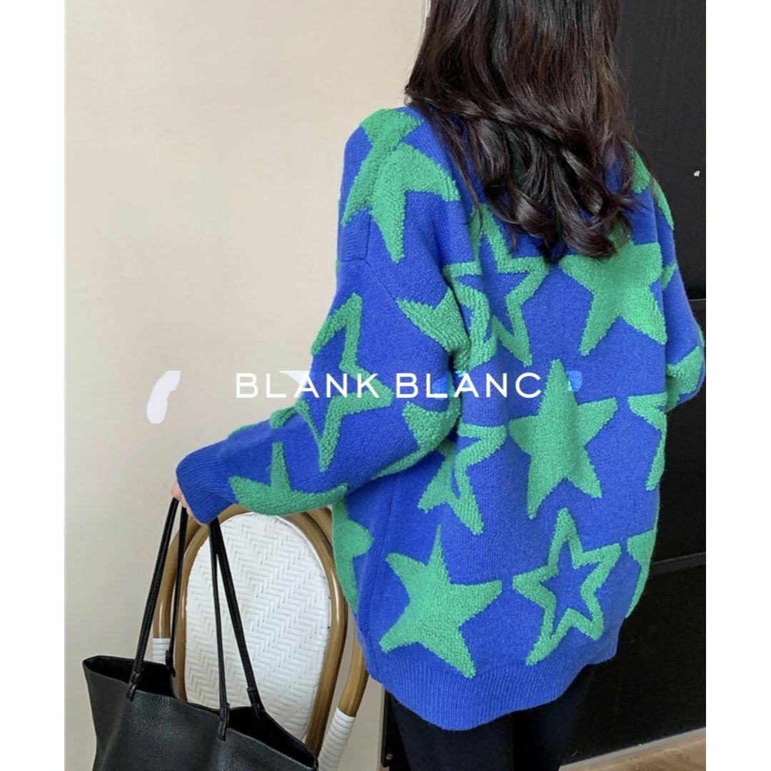 [BLANK BLANC] 【在庫限り】 星柄 ニット スター 柄 プルオーバー レディースのファッション小物(その他)の商品写真