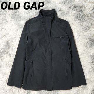 ギャップ(GAP)の00s OLD GAP スタンドカラー ハイネック ナイロンジャケット 黒ブラッ(ナイロンジャケット)