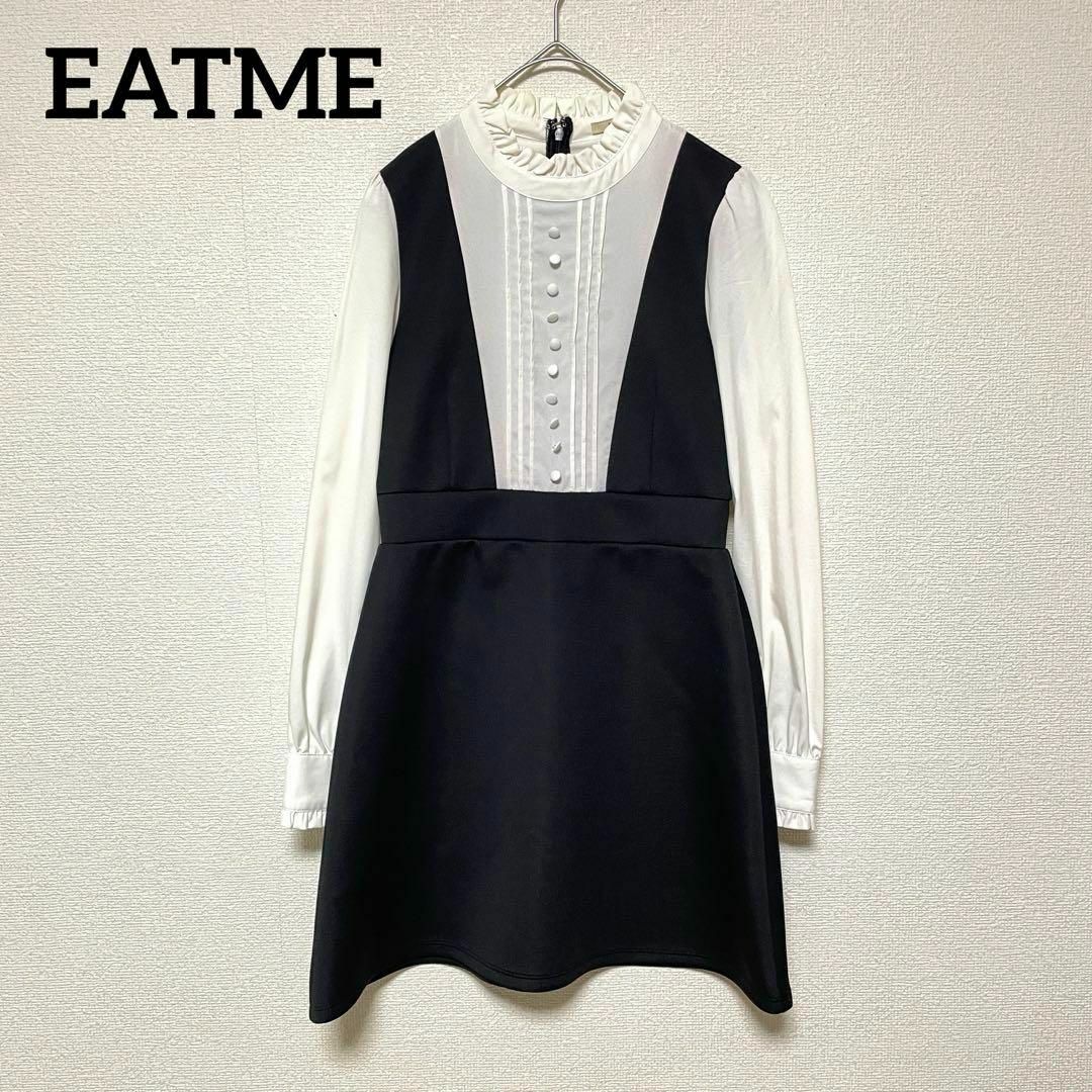 EATME(イートミー)のxx113 EATMEイートミー/長袖フリルブラウス/ミニワンピース/バイカラー レディースのワンピース(ミニワンピース)の商品写真