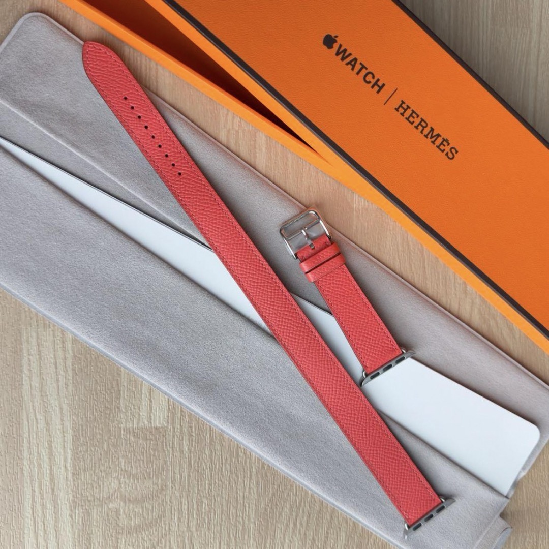 Apple(アップル)の1478 Apple Watch  HERMES ローズ　ピンク　二重巻き レディースのファッション小物(腕時計)の商品写真