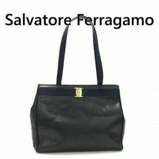 サルヴァトーレフェラガモ(Salvatore Ferragamo)のサルヴァトーレフェラガモ  ヴァラ レザー トートバッグ ブラック系 4241(トートバッグ)