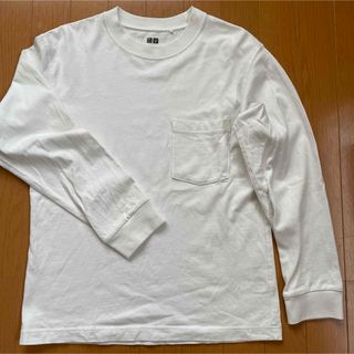 ユニクロ(UNIQLO)のUNIQLOユニクロU☆長袖クルーネックTシャツコットン100キッズ160白(Tシャツ/カットソー)