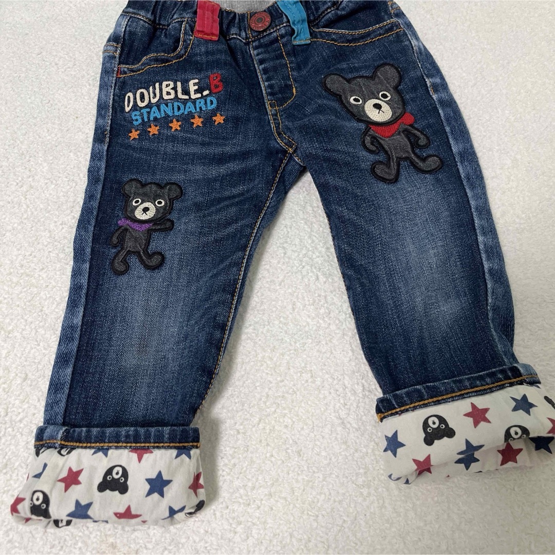 ダブルビー　パンツ　デニム　ビー君　男の子　90  キッズ/ベビー/マタニティのキッズ服男の子用(90cm~)(パンツ/スパッツ)の商品写真