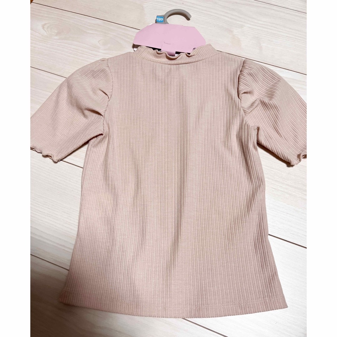 新品 キッズ 女の子 半袖 トップス ピンク 120cm キッズ/ベビー/マタニティのキッズ服女の子用(90cm~)(Tシャツ/カットソー)の商品写真