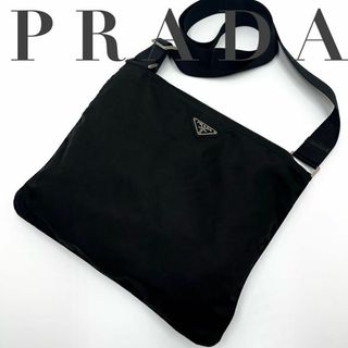 プラダ(PRADA)の✨美品✨プラダ ショルダーバッグ ナイロン 三角プレート サコッシュ ブラック(ショルダーバッグ)