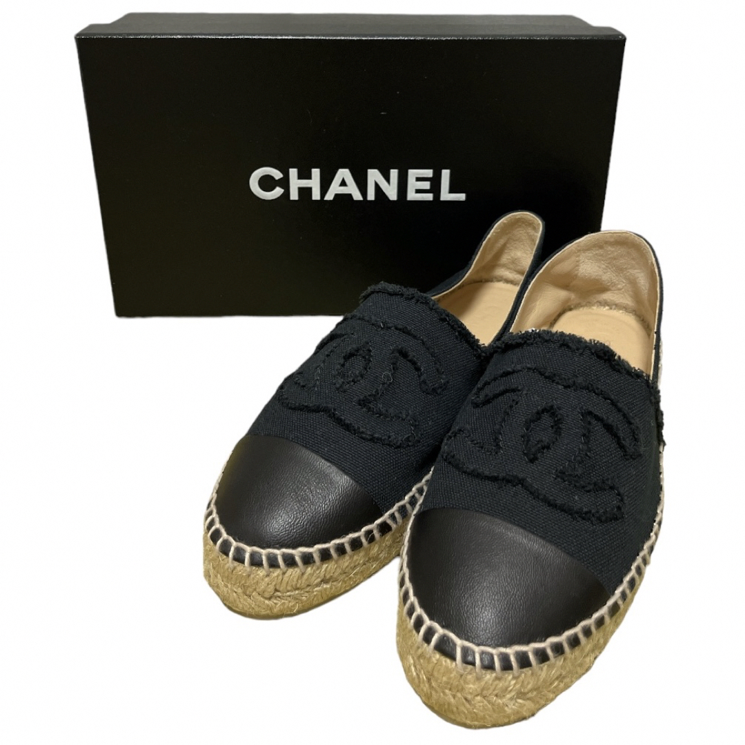 CHANEL(シャネル)の新品未使用品　エスパドリーユ　CHANEL ココマーク　デカココ　箱付き　37 レディースの靴/シューズ(その他)の商品写真