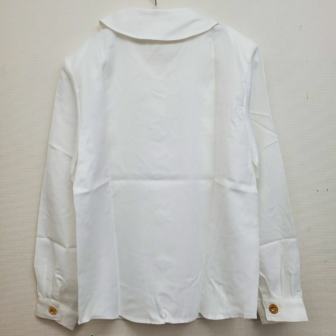 【新品】Pure White シャツ ブラウス 長袖 ホワイト F【CT256】 レディースのトップス(シャツ/ブラウス(長袖/七分))の商品写真