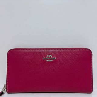 コーチ(COACH)の☆超美品☆送料無料☆COACHコーチレザーラウンドファスナー長財布☆レッド系☆(財布)