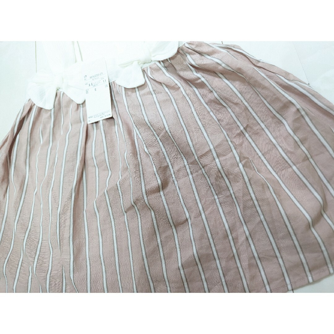 petit main(プティマイン)の120 新品 petit main リボンチュニック 女の子 トップス キッズ/ベビー/マタニティのキッズ服女の子用(90cm~)(Tシャツ/カットソー)の商品写真