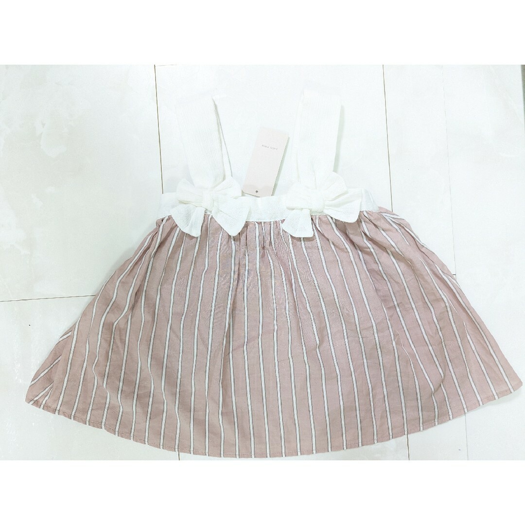 petit main(プティマイン)の120 新品 petit main リボンチュニック 女の子 トップス キッズ/ベビー/マタニティのキッズ服女の子用(90cm~)(Tシャツ/カットソー)の商品写真