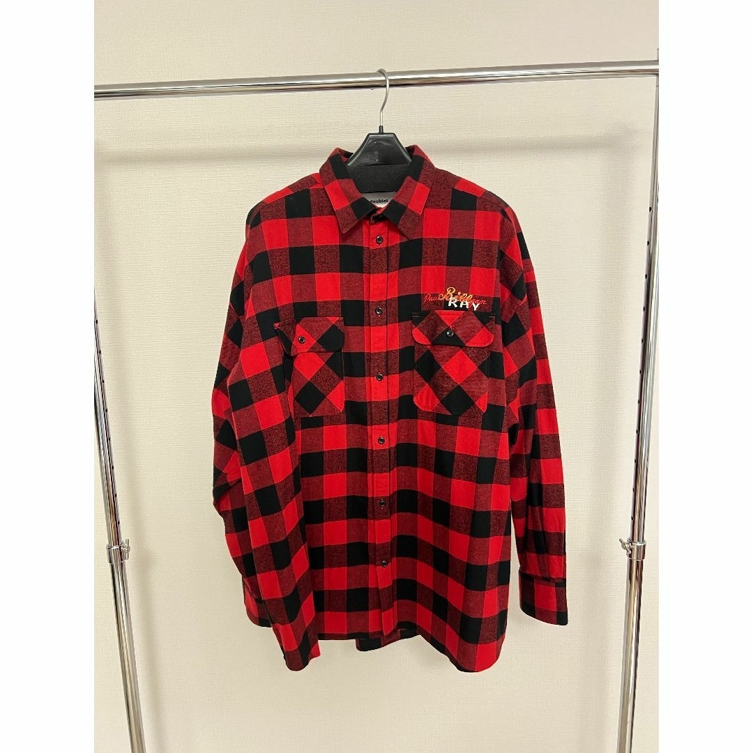 doublet(ダブレット)のdoublet CHAOS EMBROIDERY CHECK SHIRT RED メンズのトップス(シャツ)の商品写真